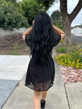 Lily Rose Black Lace Skater Dress